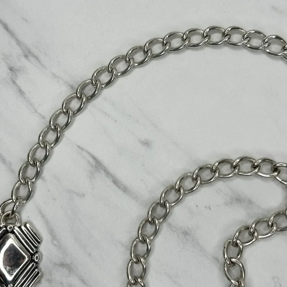 Chico's Silver Tone Chain Link Belt Southwestern Medium/Large (M/L) ✨